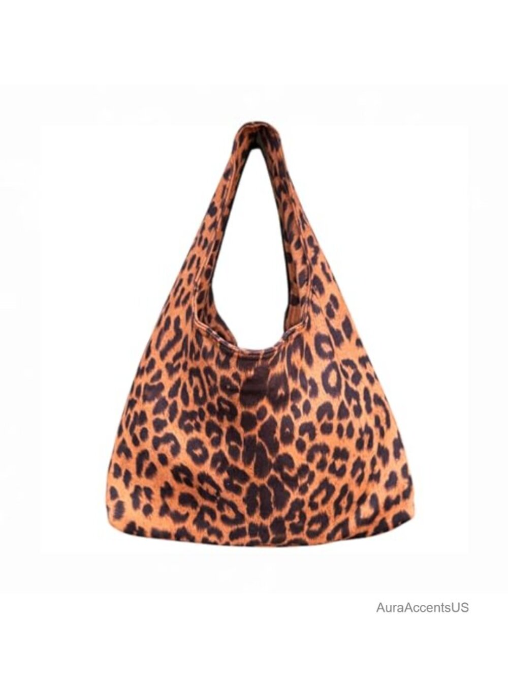 Faux Suede Leopard Hobo Bag Women Shoulder Tote Foldable Lightweight Travel